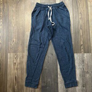 Dip Mens Sweatpants Small Navy Heathered Drawstring Lightweight Casual Travel